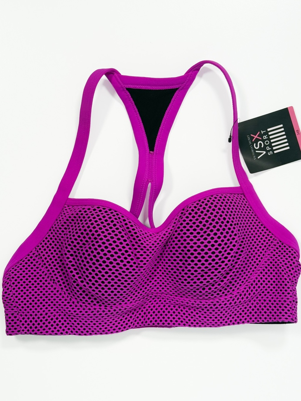 Victoria’s Secret VSX Sport Angel Sport Bra 34B NWT Neon Purple Mesh